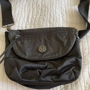 Black Lululemon Nylon Messenger Bag